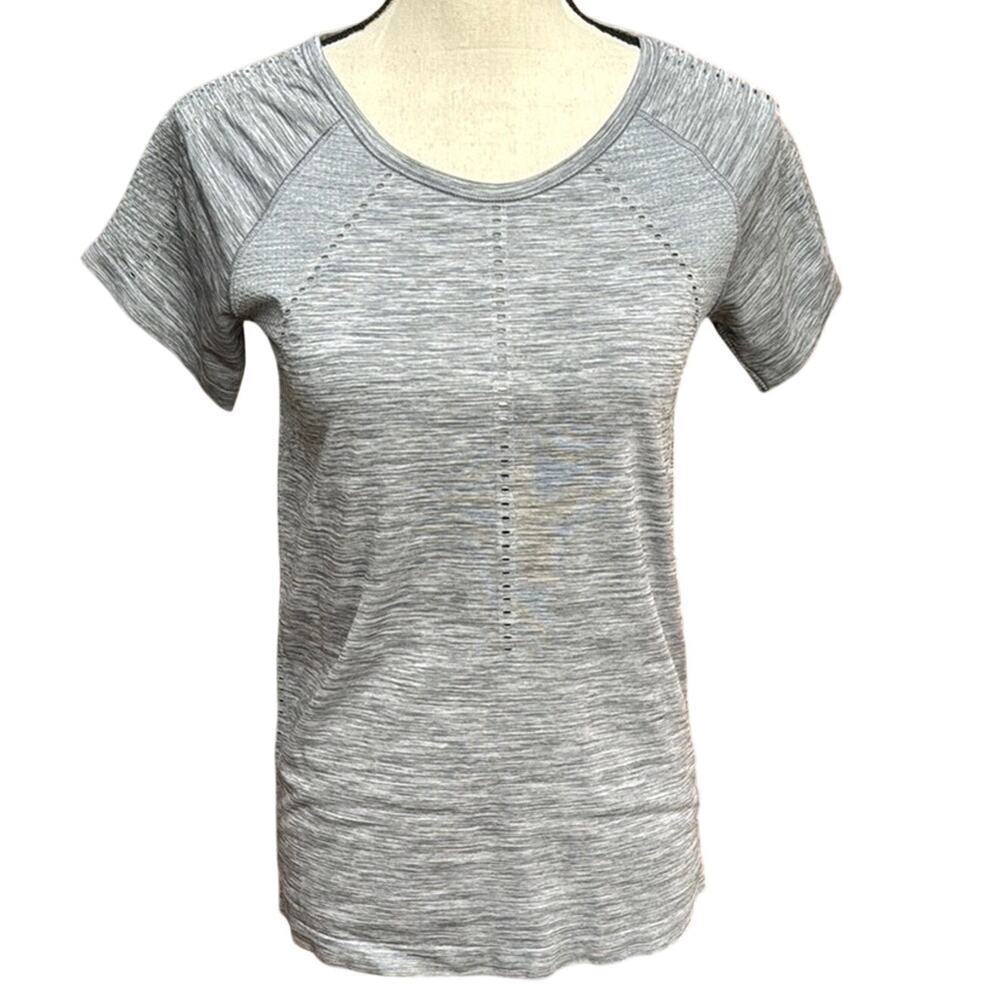 Athleta Foothill Short Sleeve Tee Gray Heathered Women's Small Activewear Top